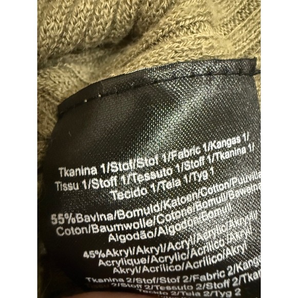 Esqualo Cotton Blend Lace Turtleneck Olive Green Sweater Size Medium Womens - Picture 6 of 6